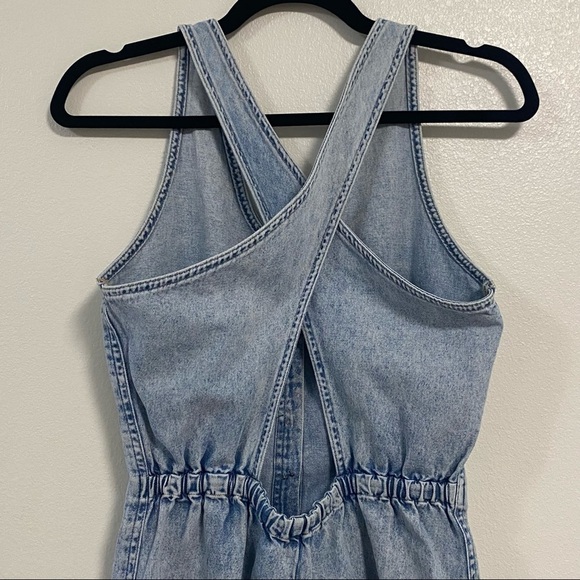 Styles to Go Acid Wash Jean Romper Sleeveless Size Medium - Picture 5 of 10